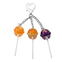 1 Pc Simple Cute Style Realistic Lollipop Keychain - trái cam - Xem 3