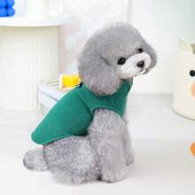 秋冬季狗狗背心外套，毛绒泰迪/法国斗牛犬服装，带D形环的小型犬保暖外套 - 彩色 - 查看 8