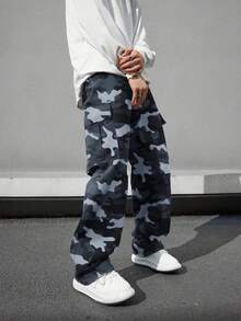 1 pieza Pantalones cargo de camuflaje de moda casual y urbana para niños preadolescentes - Multicolor - Ver 4