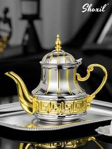 shoxil Bộ ấm pha cà phê/trà bằng thép không gỉ 0.8L, ấm pha cà phê kiểu Ả Rập truyền thống, ấm pha cà phê kiểu Ma-rốc, ấm trà bạc hà, ấm pha cà phê, ấm trà, ấm đun nước kiểu Trung Đông, dùng cho gia đình và quán cà phê. - Ấm trà - Xem 4