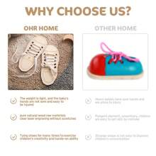 Wooden Lacing Toys For Kids, Educational Fine Motor Skills Development Toys, Shoe Tying Learning Toys For Toddlers - Multicolor - View 6