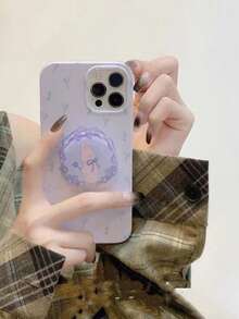 1pc Cartoon Rabbit Phone Grip Stand, Adhesive Retractable Foldable Desktop Holder, Fits Any Phone Case, Great Gift For Friends - Multicolor - View 7