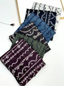 1条轻盈透气流苏披肩，优雅时尚女士真丝围巾，活力波点长款围巾，适合春夏，户外防晒沙滩披肩，多功能头巾