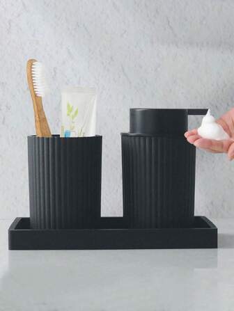 Dozownik mydła w pianie i tacka dozownik mydła z pompką akcesoria łazienkowe butelka z pianką blatową