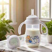 1个330ml超可爱太空熊造型大容量吸管杯奶瓶，PPSU防摔奶瓶杯不含BPA，泰迪熊手柄可悬挂，设计可爱实用，宽口径吸管杯，易拆卸，干净卫生 - 彩色 - 查看 15