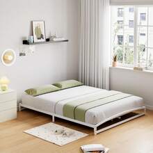 Marco de Cama Full Size de Metal con Base de Acero - Plataforma Baja de 6 Pulgadas, Sin Necesidad de Box Spring, Soporte para Colchón, Fácil Ensamblaje - Lleno - Ver 8