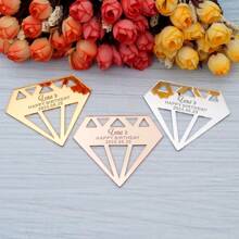 2/10/30/50/100/200张6.5x7.6厘米定制生日派对个性亚克力镜面迎婴派对席位卡装饰宾客邀请卡