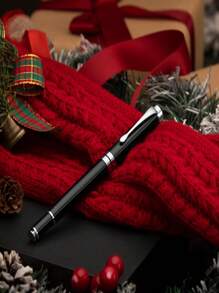 Custom Text Metal Neutral Pen Laser Engraving School Student Supplies Office Accessories Writing Stationery - Black and White - View 4