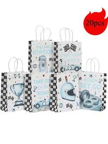 4/12 túi quà tặng theo chủ đề xe đua, nhiều họa tiết xe đua, thích hợp cho tiệc theo chủ đề, tiệc trở lại trường, sinh nhật, mua sắm kinh doanh, bao bì quà tặng tiệc, mùa trở lại trường, áp dụng cho ngày lễ, sự kiện, họp mặt bạn học, tiệc Giáng sinh và Halloween, v.v. - nhiều màu - Xem 11