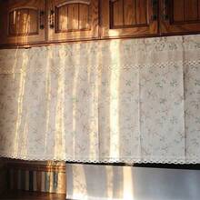 1pc Nordic Style Leaf Pattern Decorative Short Curtain - Multicolor - View 20