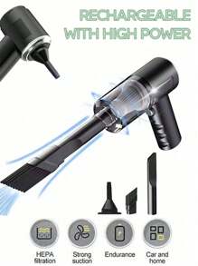 Portable Car Vacuum Cleaner, Super Power, High Suction, Wireless Charging Handheld Vacuum Cleaner, Perfect For Cleaning Home, Keyboard, Sofa