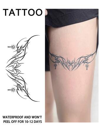 1 件翅膀蝴蝶临时纹身防水防汗持续 1-2 周逼真草本汁防摩擦不反光仿黑色假纹身适用于女性和男性纹身贴纸适用于手臂、胸部、腿部、腹部、腰部现代人体艺术