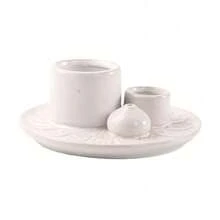 1 pieza Soporte de vela y quemador de incienso cerámico 4 en 1 - Multifuncional, decoración del hogar con soportes para Palo Santo y Salvia, incluye palitos aplicadores para aromaterapia y sahumerio