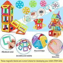 Magnetic Building Blocks Set - Science Kits & Toys For STEM Learning, Construction, And Creativity - Perfect Birthday Gifts For Back-To-School Season(Size:5.5cm/2.17inch And 4.7cm/1.85inch) - Multicolor - View 12