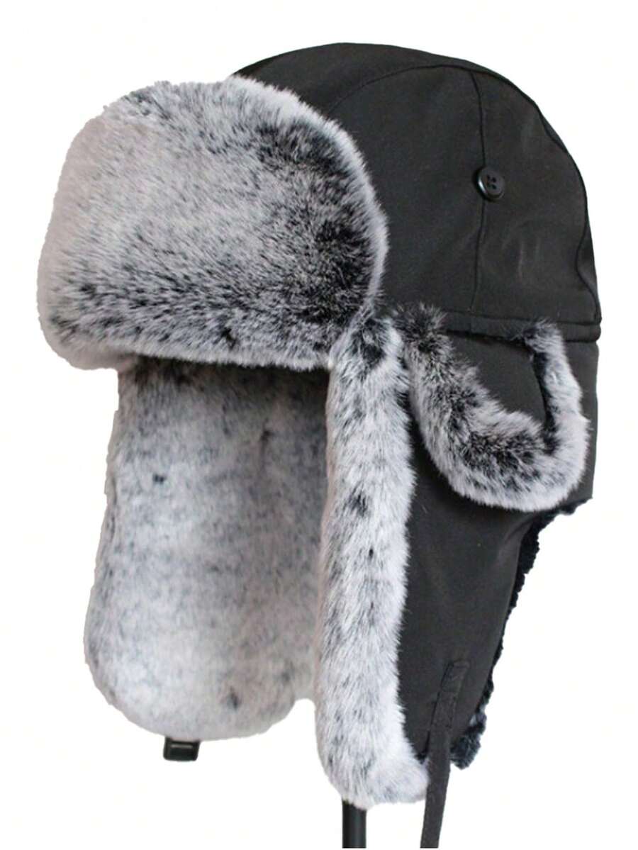1 Piece Winter Warm Bomber Hat For Men Women Snow Cap Faux Fur  Ushanka Trapper Hats With Earflaps For Outdoor Hunting Skiing