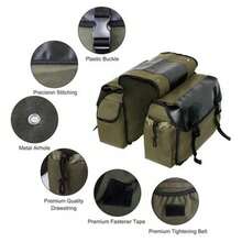 Bolsa universal de viaje para sillín de motocicleta, ciclomotor, scooter, bolsa lateral ,Alforjas De Viaje Universal Para Motocicleta O Scooter,Alforjas de Motocicleta Bolsa Lateral, Alforja Impermeable para Motocicleta, Bolsa de Viaje Expandible de 17.3L, Bolsa de Equipaje Portátil, Accesorios Generales para Motocicletas - Verde Oliva - Ver 2