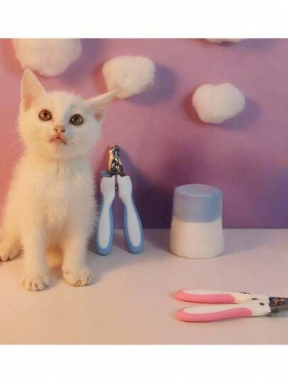 1pc Pet Nail Clippers, Stainless Steel Nail Trimmer For Kittens, Puppies, Cats, Random Color