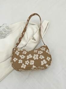 2025春夏新款轻薄面料单肩包，时尚简约休闲腋下包，白色纯色小手提包，适合日常使用、约会、送礼，适合年轻女性、大学生、上班族 - 彩色 - 查看 1