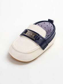 婴儿鞋 男童女童 婴儿运动鞋 非橡胶底 幼儿婴儿床 学步鞋 - 藍白色 - 查看 9