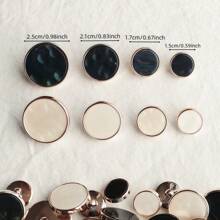 6/10/12/20 件黑白珠光纹理猫眼树脂纽扣，百搭时尚装饰纽扣，适用于西装、外套、毛衣、开衫、衬衫、DIY 配饰 - 黑與白 - 查看 2