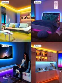 1PC 1M-15MABS LED Strip Light Colorful Color Change Room Decor Home Decor Led Lights For Room