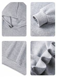 3 件套 Tween Boy 纽约 & 布鲁克林 & 洛杉矶文字印花羊毛衫 LiPullover 运动衫odie 运动衫套装，温暖舒适，适合秋冬 - 灰色 - 查看 9