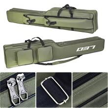 Waterproof Oxford Fishing Rod Bag - Large Capacity, Portable & Foldable With Zipper Closure For Outdoor Gear Storage - Army Green - View 3