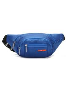 1pc Universal Nylon Sports Fanny Pack For Men & Women - Solid Color, Non-Waterproof, Zippered Waist Bag With Adjustable Strap For Hiking, Travel, Camping, Running & Outdoor Activities