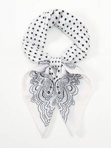 1 件简约印花 70 厘米方形围巾，新款春季女士头巾，百搭腰带，包包装饰，头带，时尚围巾