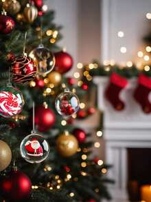 10pcs Clear Plastic Fillable Ornaments Clear Christmas Ornaments Balls Fillable For Crafts Christmas Ornaments Balls, Clear DIY Ornaments Christmas Tree Decorations, Hanging Christmas Decorations Indoor Home Decor Supplies