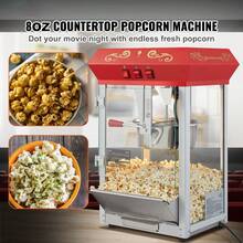 Popcorn Maker, 8 Oz Countertop Popcorn Machine, 850W, 48 Cups, Red - 查看 2