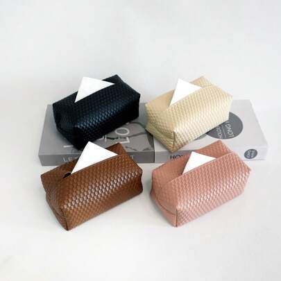 1pc Leather Tissue Box Waterproof Kitchen Accessories Decorative Tissue Box Napkin Holder For Table Tissue Box Bathroom Premium Leather-Style Organizer For Countertop And Dresser Durable Waterproof Cover Modern Home Decor For Living Room Dining Room Kitchen And Bath Easy Refill Accessory With Cleanable Exterior And Non-Slip Base Fits Any Countertop Convenience.