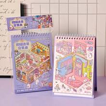 49 folhas/livro de adesivos, coleção de cenas em miniatura de paisagens de Sunshine Town, suprimentos para scrapbook, acessórios para cadernos, porta-retratos decorativo para caderno, capa para celular, copo d'água, revista de lixo, caixa de papelaria, livro de adesivos personalizado, material escolar, volta às aulas