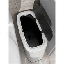 12 Liter Rectangular Plastic Trash Can Wastebasket Slim Wastebasket For Bathroom. Black