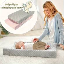 1 件婴儿尿布垫套，柔软舒适的尿布台垫套，毛绒尿布垫套 - 彩色 - 查看 2