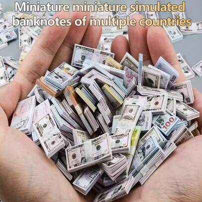 75pcs Euro & Dollar Bill Replica Notes, Mini Fake Money Bills, Prop Coins, For Movie Props, Holiday Decor, Gag Gifts, Origami, Fake Currency, Fake Euro, Fake Coin, Christmas, Halloween, Back To School Gift