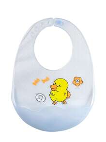 1 件婴儿硅胶围兜，超大开口，可调节，轻便，可爱动物图案，不脏手，易于清洁，适合日常喂奶 - 彩色 - 查看 9