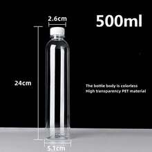 1 buc sticlă transparentă din plastic, sticlă goală de apă minerală, sticlă de băuturi, sticlă de ceai cu lapte la pachet, sticlă de suc pentru influenceri, sticlă multifuncțională (capac de sticlă aleatoriu) - Multicolor - Vizualizare 9