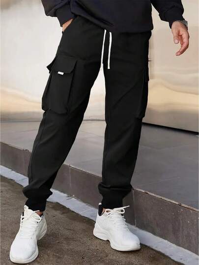 Men's Autumn/Winter Cargo Pants, Fashionable Casual Slim Fit Outdoor Jogger Pants