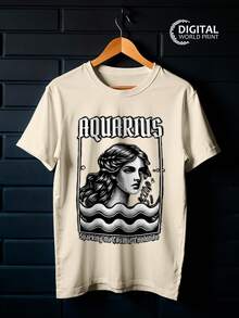 Camiseta Camisa Oversized Aquarius Signo Aquario Streetwear Premium Verão Inverno T-Shirt - Caqui_3012 - Visão 3