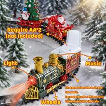Prezent świąteczny, prezent urodzinowy, pociąg z dymem, światłem i dźwiękiem, zestaw zabawek kolejowych pod choinką, model pociągu dla maluchów, odpowiedni dla dzieci, prezent świąteczny, 1 pudełko, 19 szt., wersja o wysokiej konfiguracji (brak 2 baterii AA)