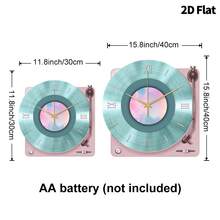 2D Flat, 1pc Modern Style Music Player Wall Clock, Super Silent Quartz Movement, No Ticking, Suitable For Living Room Music Room Bedroom Kitchen Coffee Bar Decoration, Perfect Gift And Festival Decoration - Multicolor - View 3