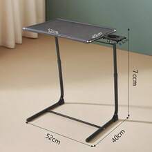 Escritorio de computadora portátil negro, escritorio plegable liviano y portátil, mesa para computadora portátil para cama y sofá, mesa plegable pequeña para espacios pequeños, mesa de altura ajustable, mesa de oficina para oficina en casa, escritorio para niños y adultos.