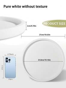 Natural Silicone Marble Pattern Decorative Tray, Bathroom Dressing Table Bedroom Kitchen Round Tray Suitable For Perfume Cosmetics Candle Tabletop Storage Storage Home Decoration - Multicolor - View 14