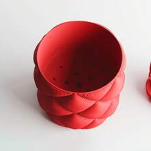 ORIZZONTE "Creative Modern Vase With Drainage System, Ideal For Plants, Cacti And Bonsai - Minimalist And Innovative Design - Perfect Gift For Home And Office - Available In 2 Sizes - 100% Made In Italy - Direct Shipping From Italy" - Đỏ - Xem 5