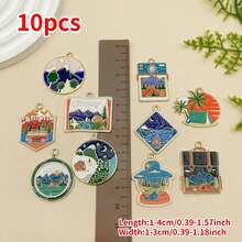 Mix 10pcs Outdoor Adventure Charms Pendants - Zinc Alloy Camping Themed DIY Jewelry Accessories With Detailed Mountain, Tent, And Nature Decorations For Handmade Bracelets, Necklaces, And Earrings, Perfect For Summer Festivals And Travel Enthusiasts
