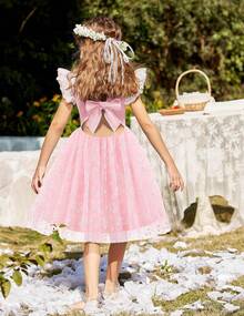 Toddler Tutu Dress Little Girls Summer Tulle Backless Party Birthday Cotton Dresses 2-6Y
