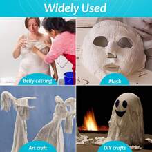 [5-Piece Plaster Gauze Rolls]White Casting Material | Perfect For Mask Making/Craft Molds | 3D Texture (Easy To Shape) | Fits Body Casting/Creative Sculpture | Beginner-Friendly.Fast-Drying (No Cracking) | #DIYArt #MaskMakingSupplies - Nhiều màu - Xem 5