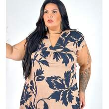 Vestido Irene Estampado Plus Size Leve e Elegante