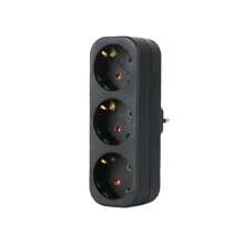 CILIA 1/2pcs European Standard 3-IN-1 Power Strip, 16A/250V, Weight:110g, Carry It With You At All Tian,For Indoor Office, Kitchen, Living Room,Dorm Room Essentials College,White/Black